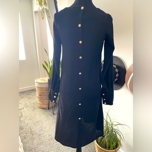 RAJU RA|JU Designer Alexandra Black Button Up Long Sleeve Dress Size XS